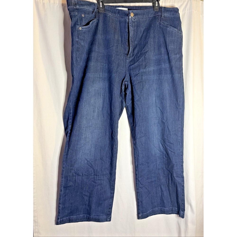 NWT J. Jill Womens Smooth-Fit Full Leg Indigo Night Wash Stretch Denim Jeans 24W